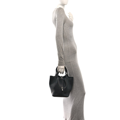 Hermes Taurillon Clemence Picotin Lock 22 MM Black 2 of 10