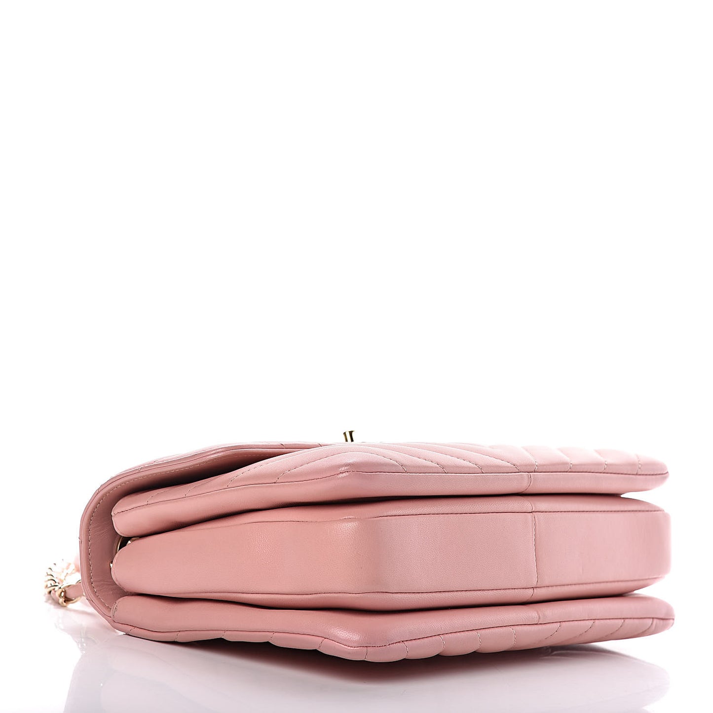 Lambskin Chevron Quilted Small Trendy CC Dual Handle Flap Bag Pink