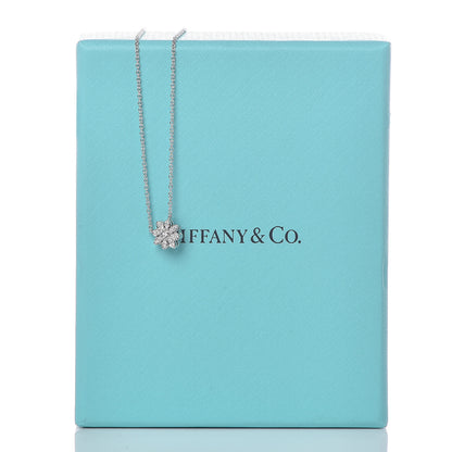 Tiffany Platinum Diamond Enchant Flower Pendant Necklace 7 of 7