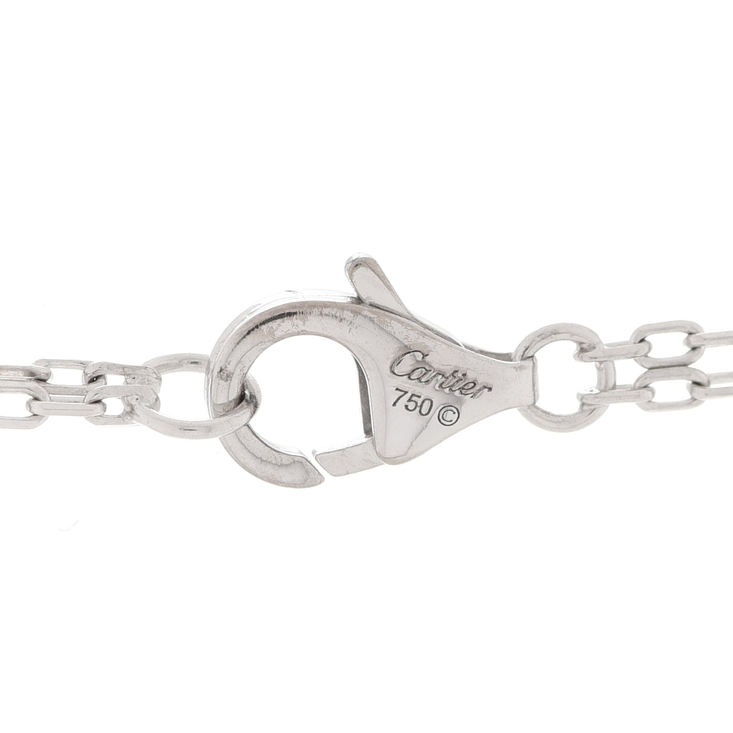 18K White Pink Gold Diamond Three Ring LOVE Necklace