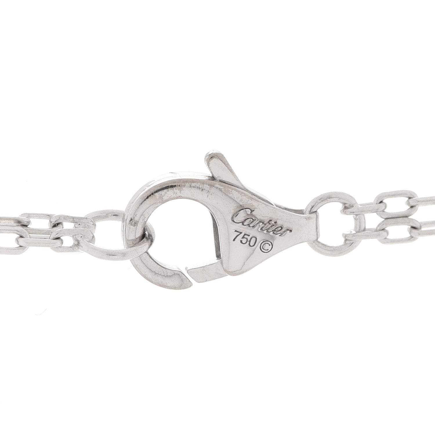 Cartier 18K White Pink Gold Diamond Three Ring LOVE Necklace 9 of 10