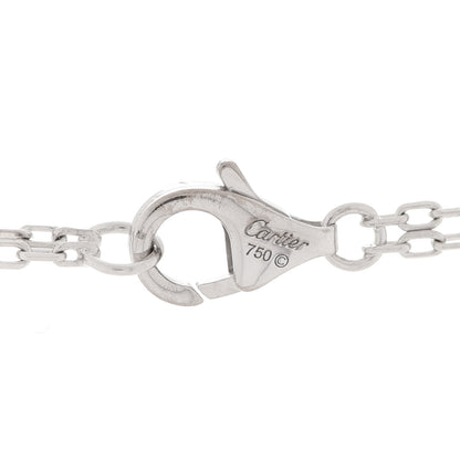 Cartier 18K White Pink Gold Diamond Three Ring LOVE Necklace 9 of 10