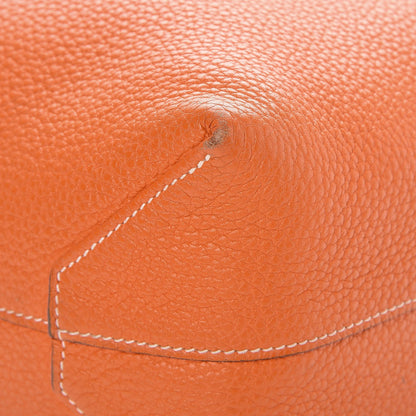 Hermes Taurillon Clemence Double Sens 36 Reversible Tote Orange Curry 12 of 12