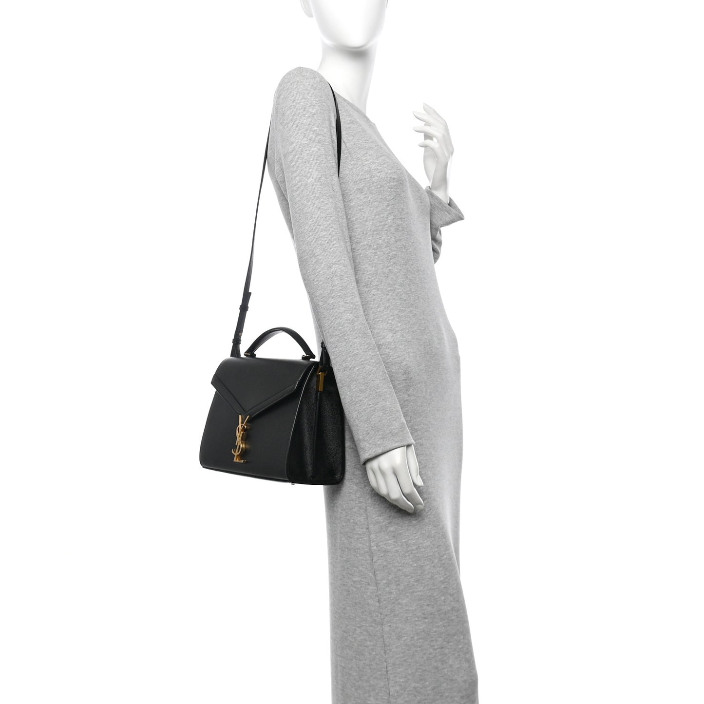 Grain de Poudre Medium Classic Monogram Cassandra Top Handle Black Rouge Legion