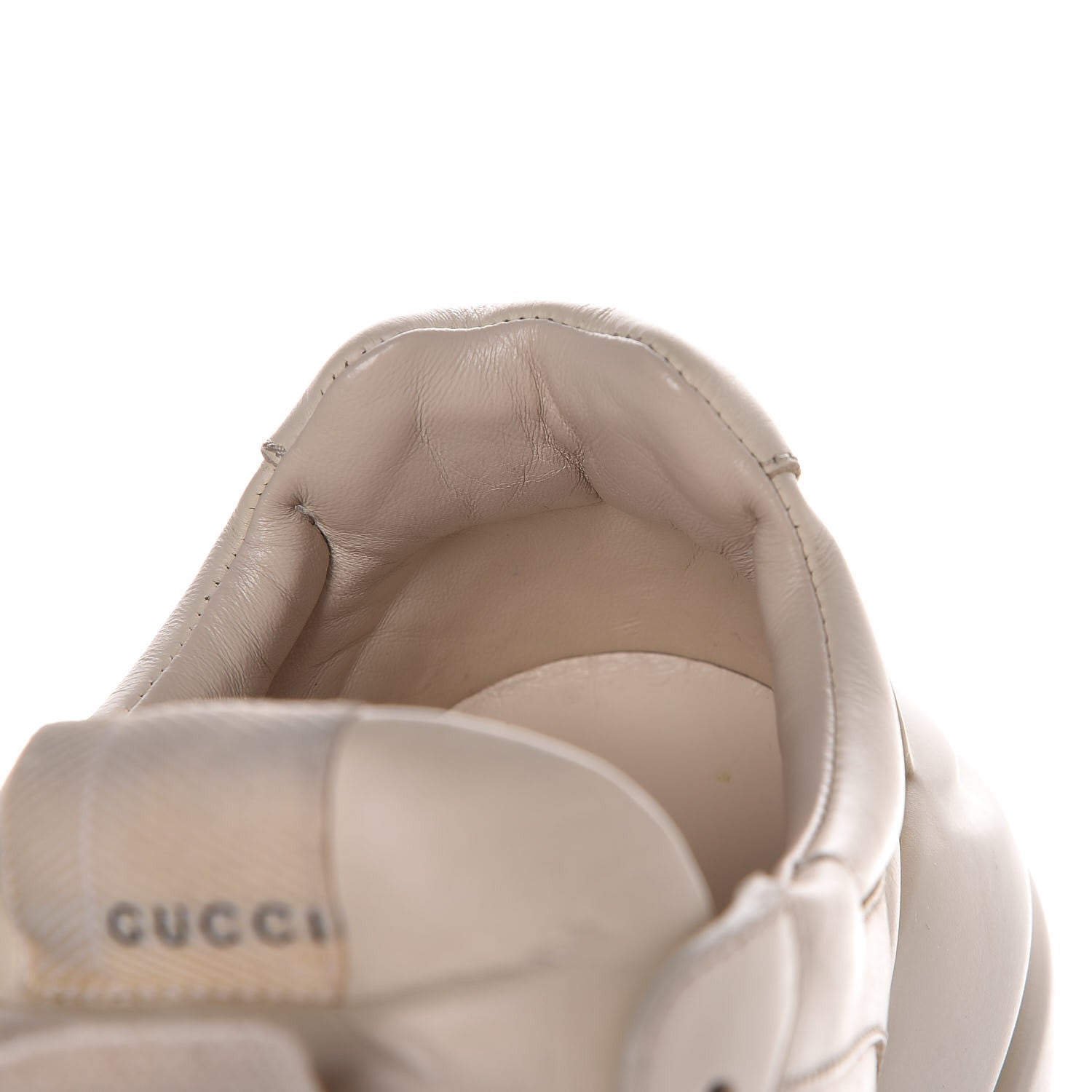 Gucci Calfskin Interlocking G Logo Mens Rhyton Sneakers 8 Ivory 9 of 10