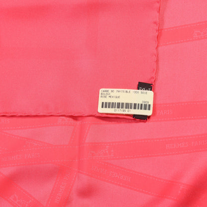 Hermes Silk Invisible Bolduc Scarf 90 Rose Mexico 3 of 4
