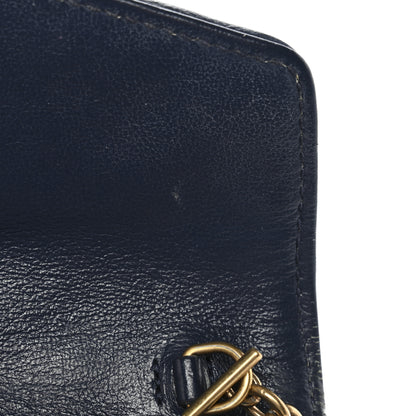 Gucci Vintage Effect Calfskin Matelasse Diagonal Torchon GG Marmont Chain Wallet Mystic White Blue Agata 13 of 16