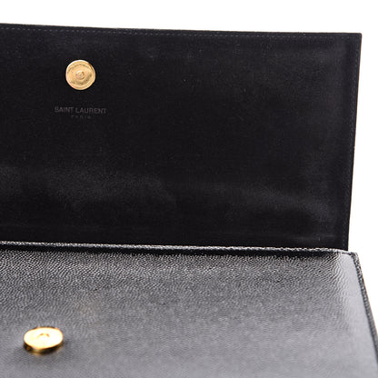 Saint Laurent Grain De Poudre Monogram Cassandre Clutch Black 7 of 9