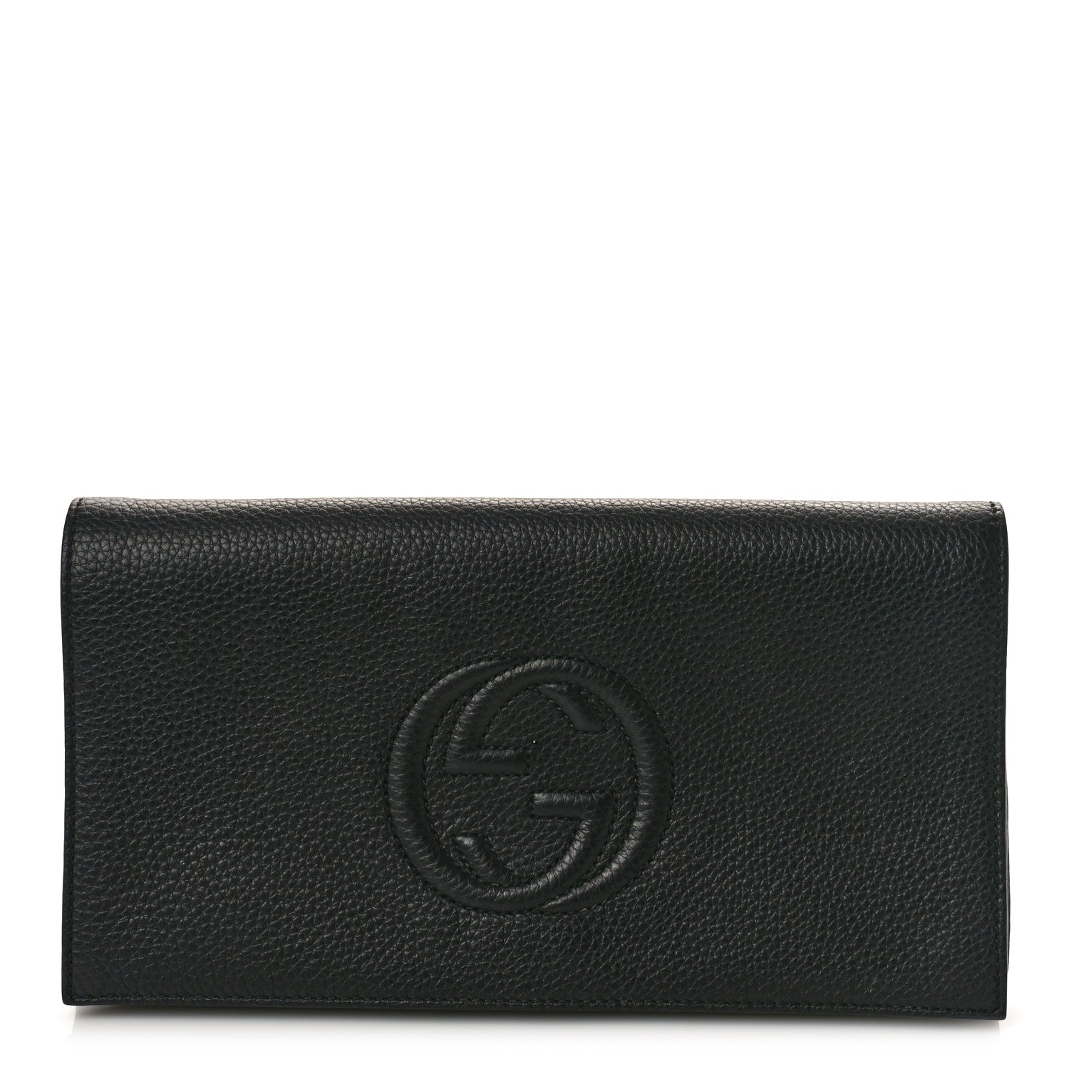 Gucci Pebbled Calfskin Medium Soho Clutch Black 1 of 9