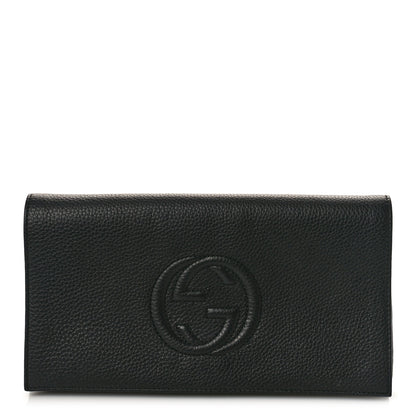Gucci Pebbled Calfskin Medium Soho Clutch Black 1 of 9