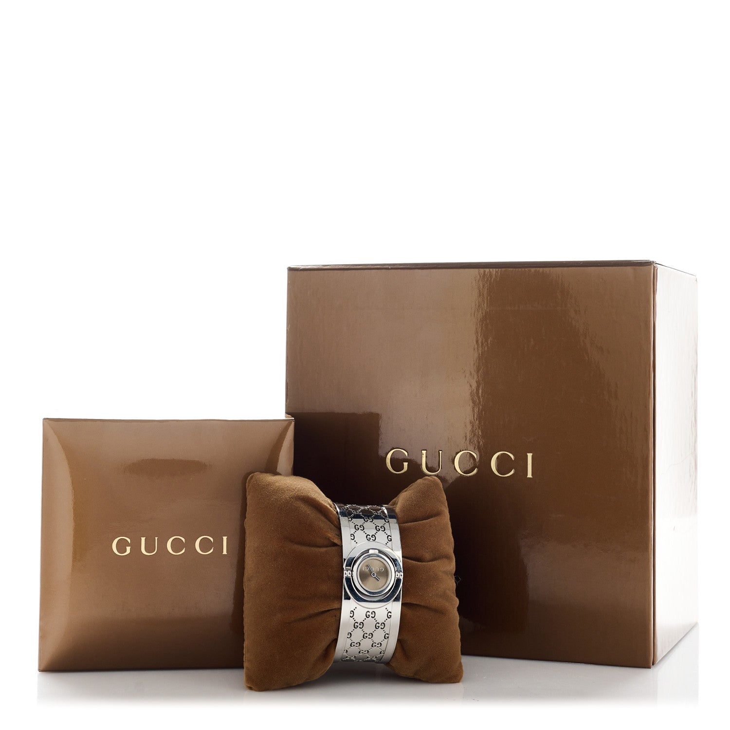 Gucci Stainless Steel 23mm Twirl Quartz Watch Brown 5 of 5