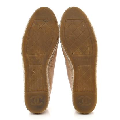 Chanel Lambskin CC Espadrilles 37 Beige Black 5 of 13