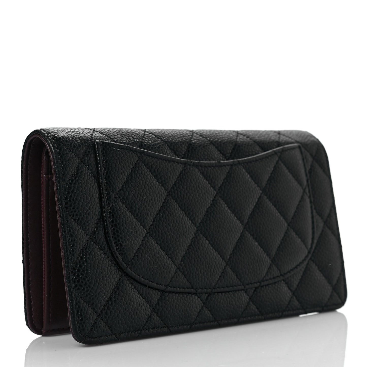 Caviar Quilted Yen Wallet Black