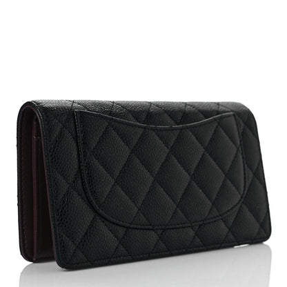 Chanel Caviar Quilted Yen Wallet Black 3 of 9
