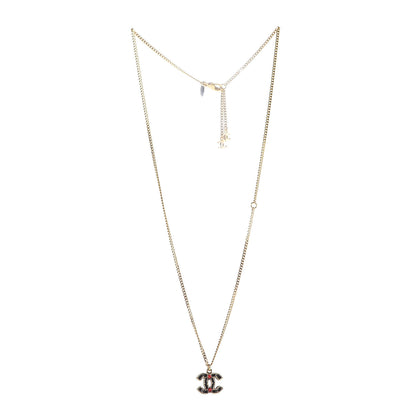 Chanel Enamel CC Necklace Black Red Gold 3 of 6