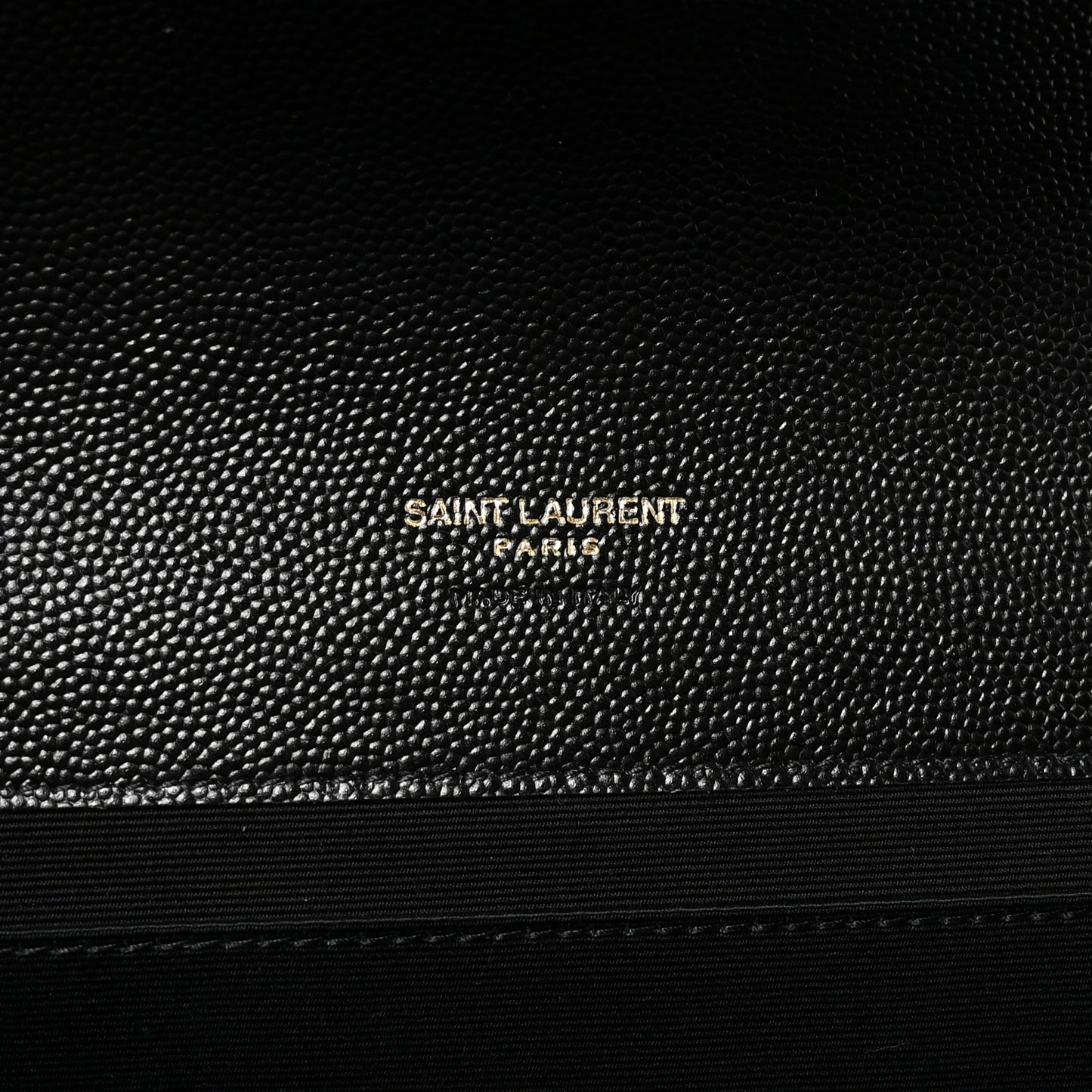 Grain De Poudre Matelasse Chevron Monogram Envelope Clutch Black
