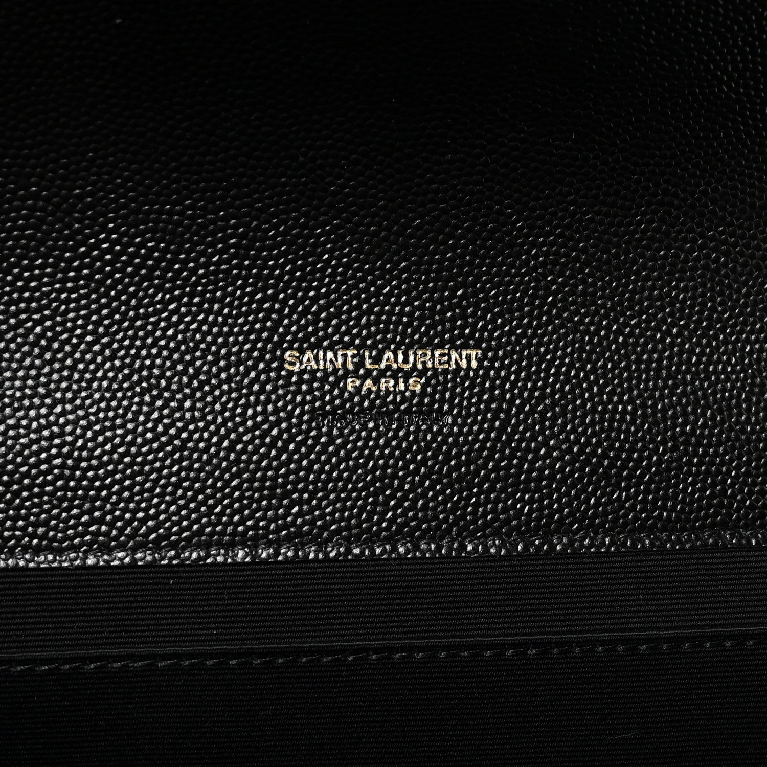 Saint Laurent Grain De Poudre Matelasse Chevron Monogram Envelope Clutch Black 6 of 7