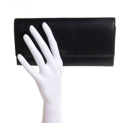 Celine Smooth Calfskin Large Flap Wallet Black 2 of 8