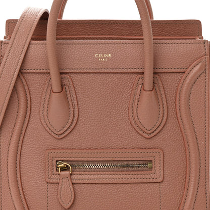 Celine Drummed Calfskin Nano Luggage Antique Rose 9 of 16