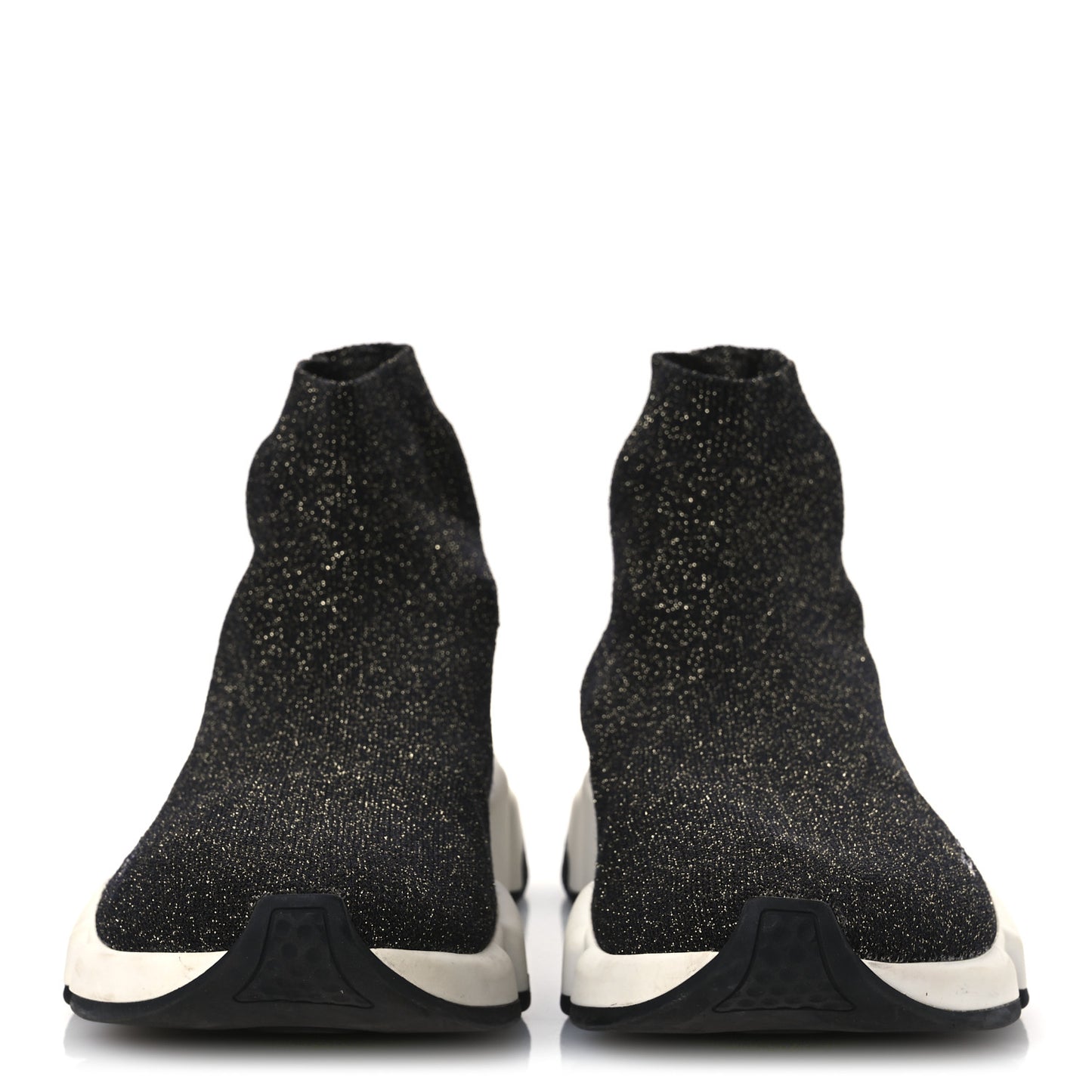 Metallic Knit Womens Speed Sneakers 41 Black Gold