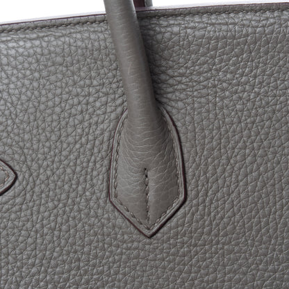 Hermes Taurillon Clemence Birkin 35 Etain 10 of 34
