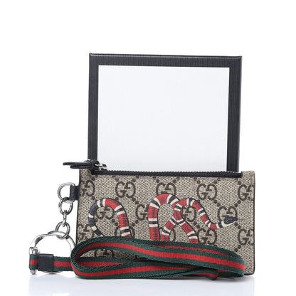 Gucci GG Supreme Monogram Kingsnake Lanyard Coin Case Card Holder 6 of 6