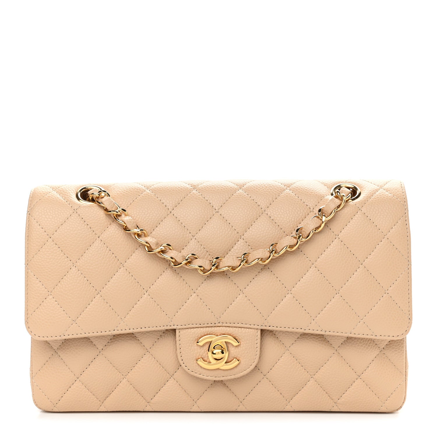 Chanel Caviar Quilted Medium Double Flap Beige Clair 1 of 13