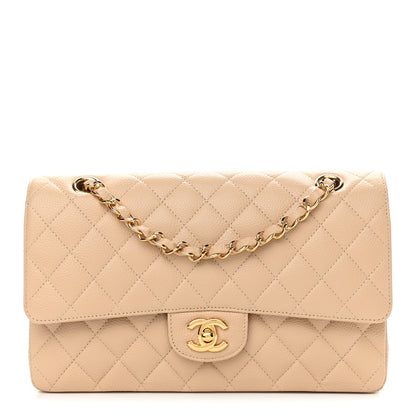 Chanel Caviar Quilted Medium Double Flap Beige Clair 1 of 13