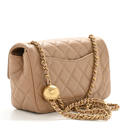 Chanel Lambskin Quilted Mini Rectangular Pearl Crush Flap Beige 3 of 11