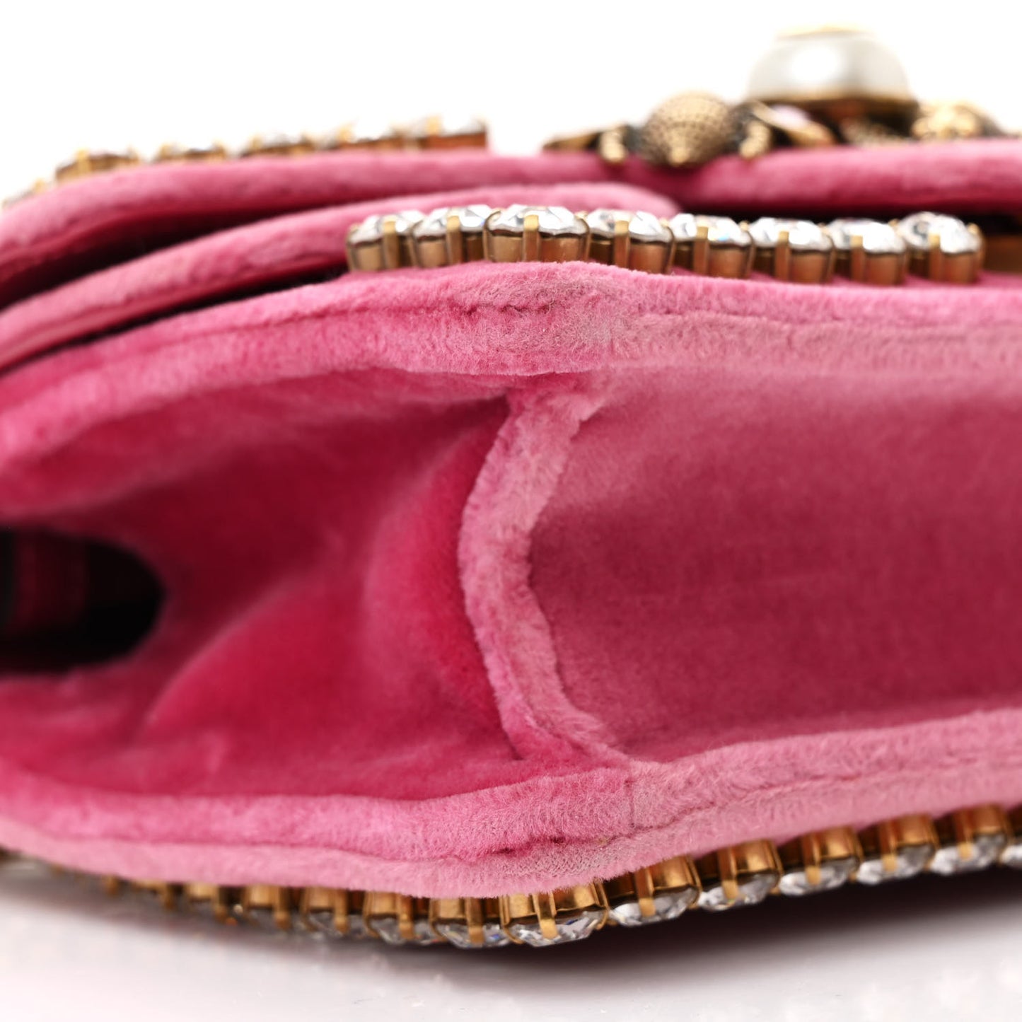 Velvet Crystal Mini Bee Broadway Shoulder Bag Light Raspberry Rose