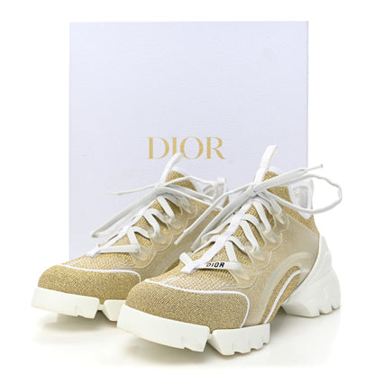 Christian Dior Laminated Knit D-Connect Sneakers 38 Gold 10 of 10