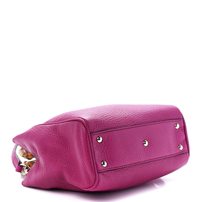 Gucci Pebbled Calfskin Mini Bamboo Shopper Tote Bright Bougainvillea 4 of 13