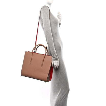 Christian Louboutin Calfskin Patent Studded Large Paloma Cognac 2 of 9
