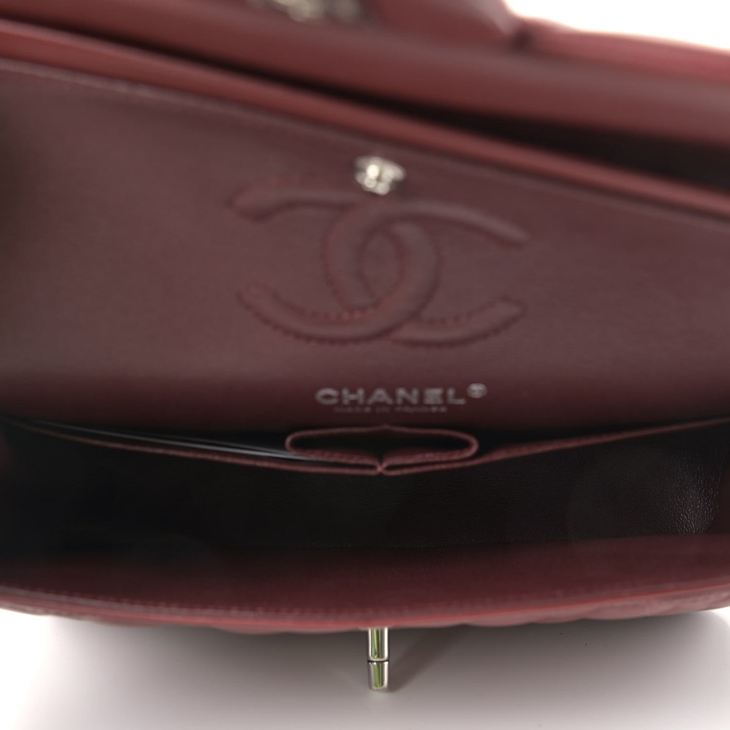 Lambskin Quilted Small Double Flap Dark Red