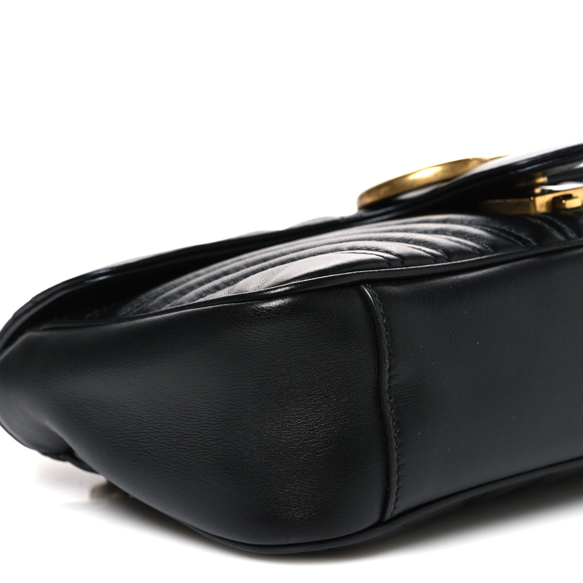 Gucci Calfskin Matelasse Small GG Marmont Shoulder Bag Black 9 of 10
