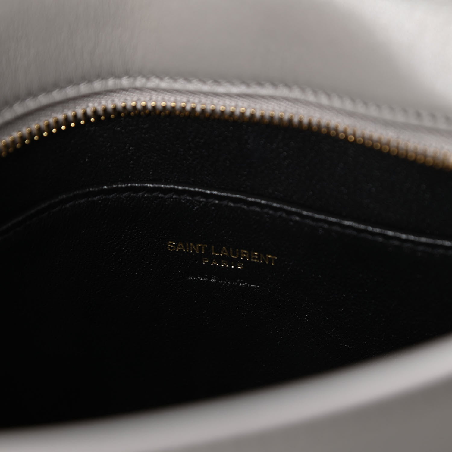 Saint Laurent Calfskin Monogram Baby Cabas Oyster Grey 6 of 9