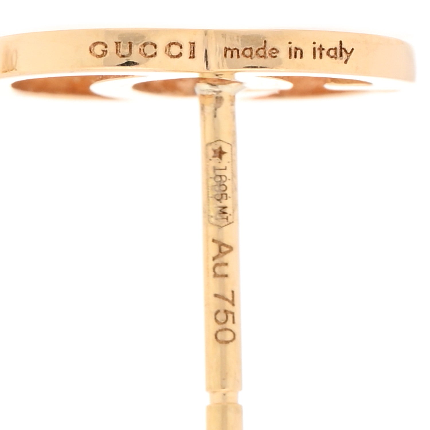 Gucci 18K Yellow Gold Running G Stud Earrings 4 of 5