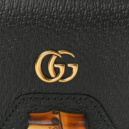 Gucci Wonka Grain Calfskin Diana Card Case Wallet Black 9 of 9