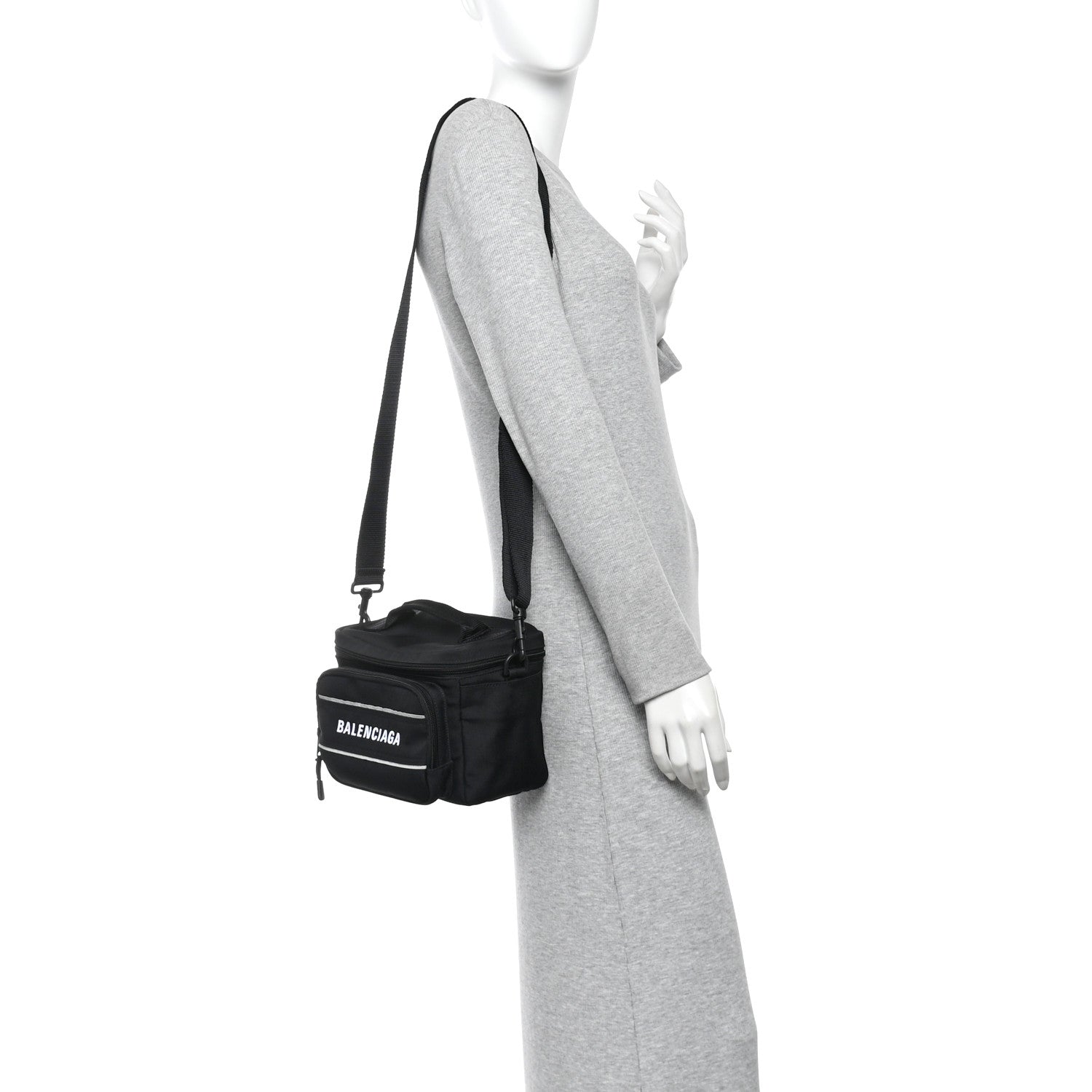 Balenciaga Nylon Logo Sport Camera Bag Black 2 of 10