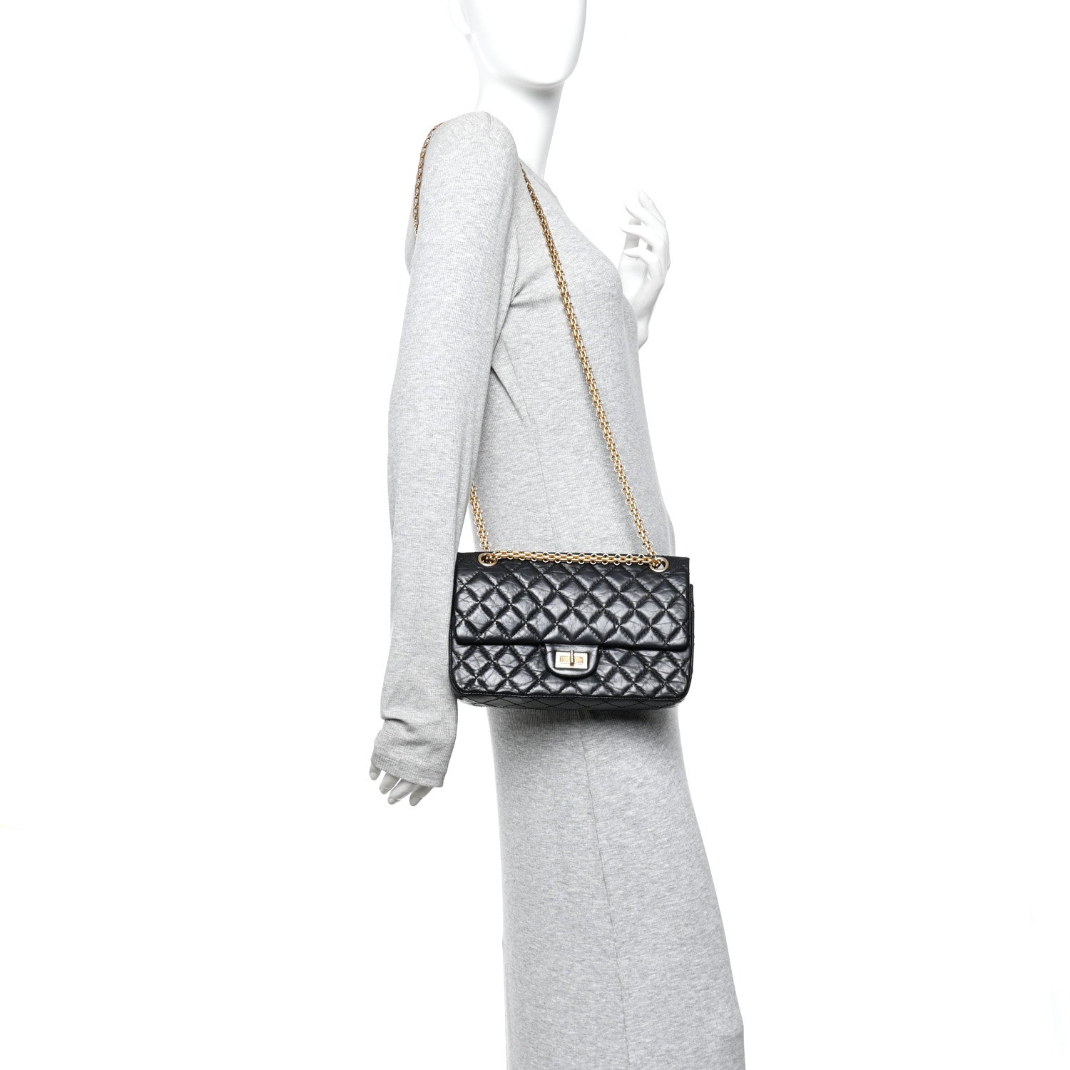 Chanel Aged Calfskin Quilted 2.55 Reissue 225 Flap Black 2 of 13