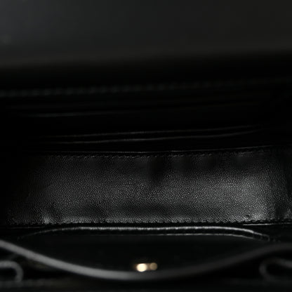 Gucci Boarded Dyana Lux Calfskin Mini Bamboo 1947 Top Handle Bag Black 5 of 9