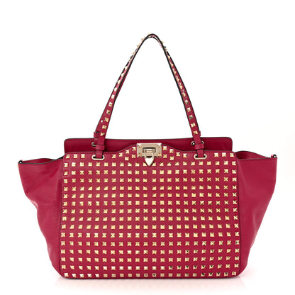 Valentino Garavani Vitello Medium Rockstud All Over Tote Cyclamin 1 of 11
