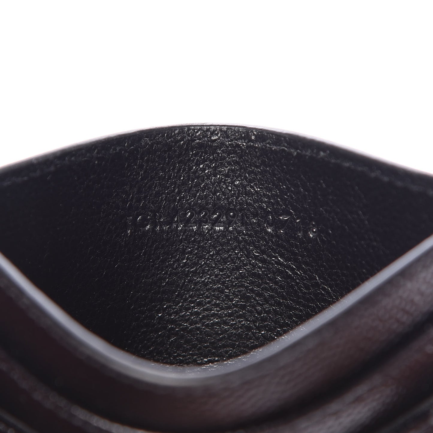Grain De Poudre Matelasse Chevron Monogram Credit Card Case Black