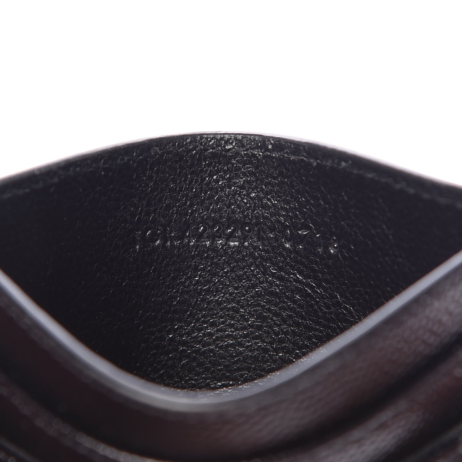 Saint Laurent Grain De Poudre Matelasse Chevron Monogram Credit Card Case Black 7 of 7