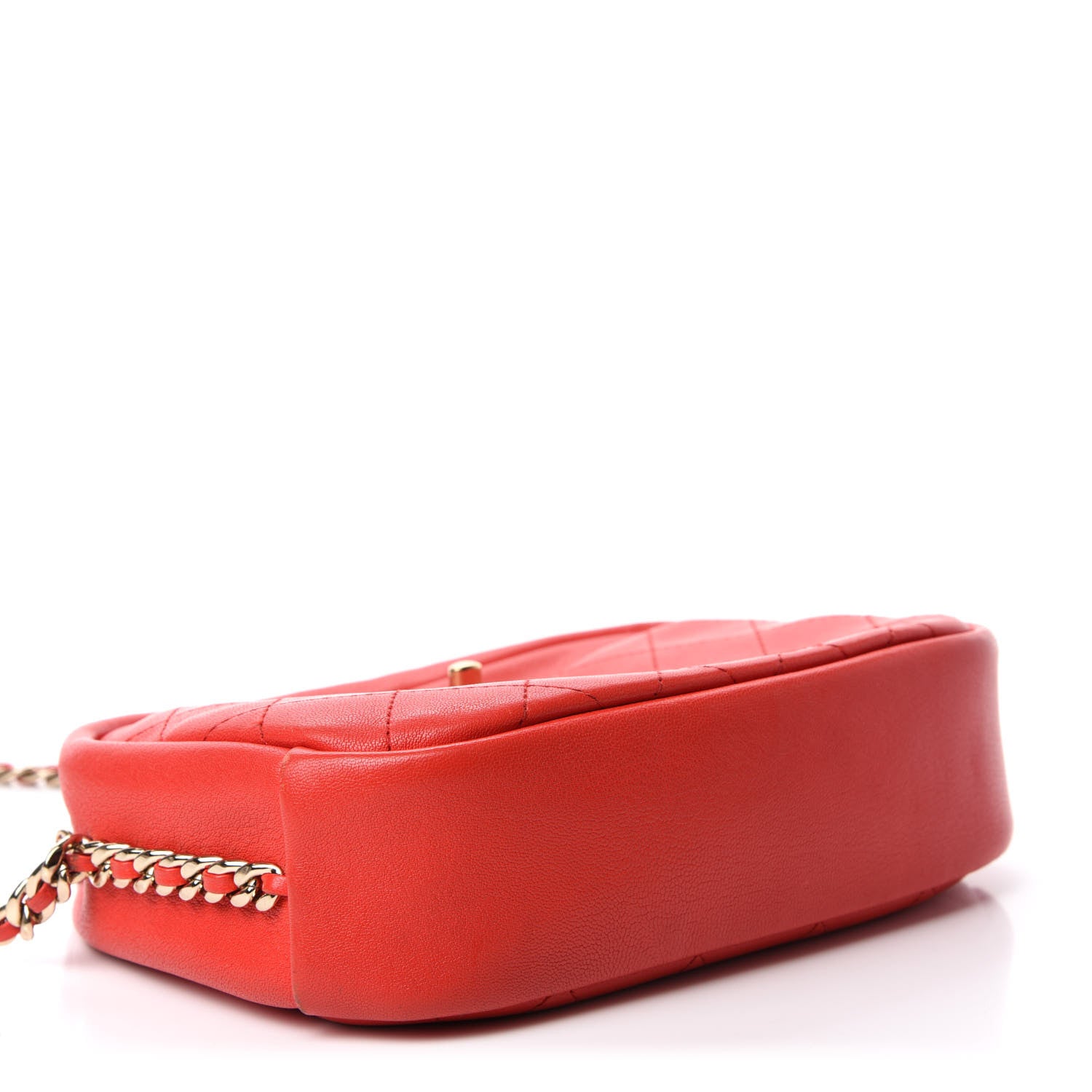 Chanel Goatskin Quilted Large Casual Trip Camera Case Bag Red 4 of 15