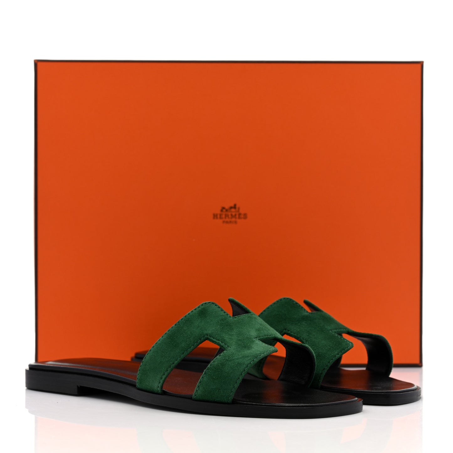 Suede Goatskin Oran Sandals 36 Vert Electrique