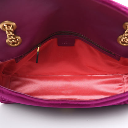 Gucci Velvet Matelasse Medium GG Marmont Shoulder Bag Fuchsia Violet Cyclamen 5 of 10