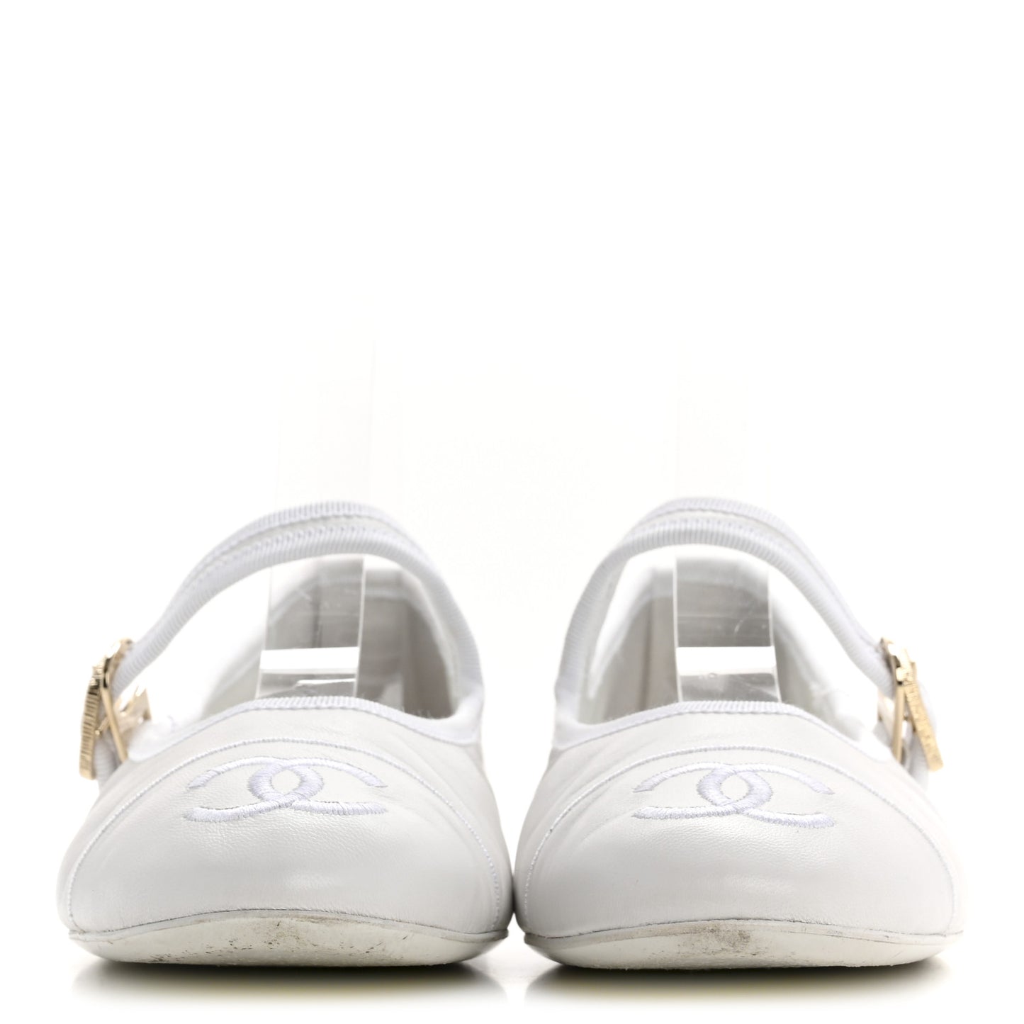 Lambskin Mary Jane Flats 39 White