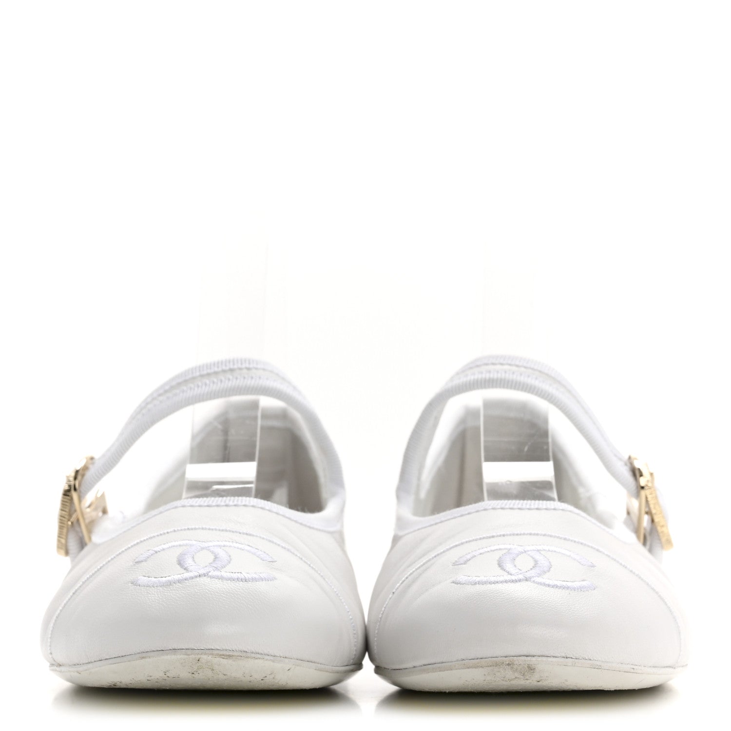 Chanel Lambskin Mary Jane Flats 39 White 3 of 12