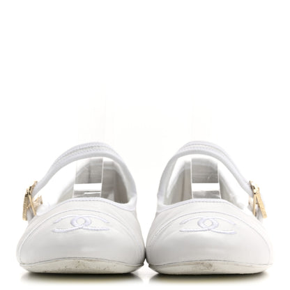 Chanel Lambskin Mary Jane Flats 39 White 3 of 12